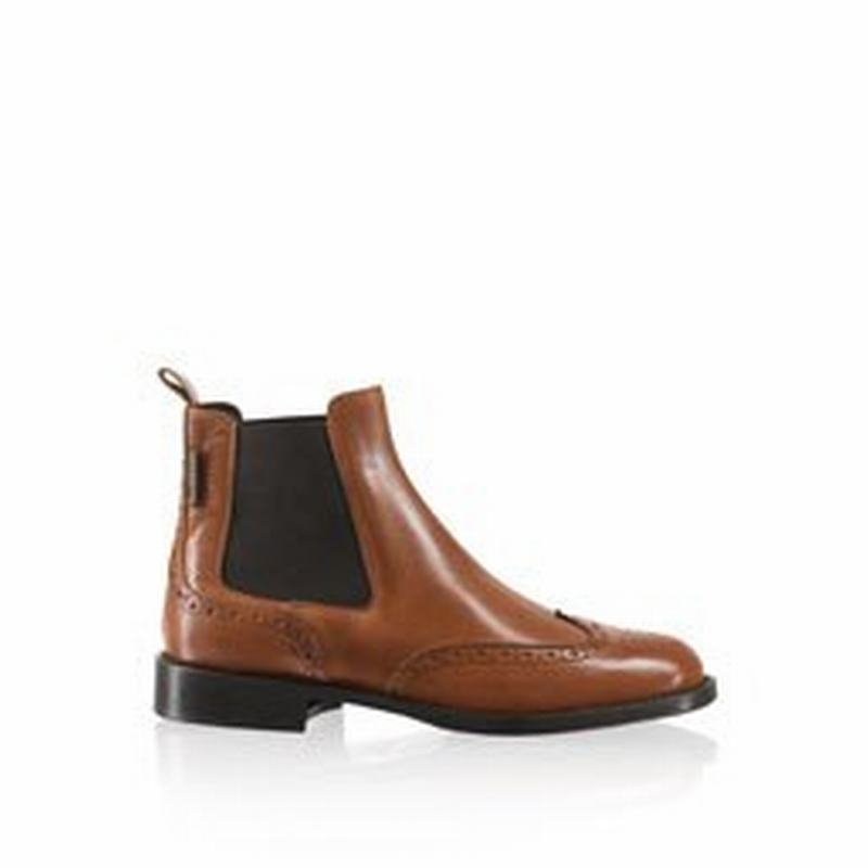 Russell & Bromley Cadogan Brogue Chelsea Boots Womens Brown [XFH6979DY]